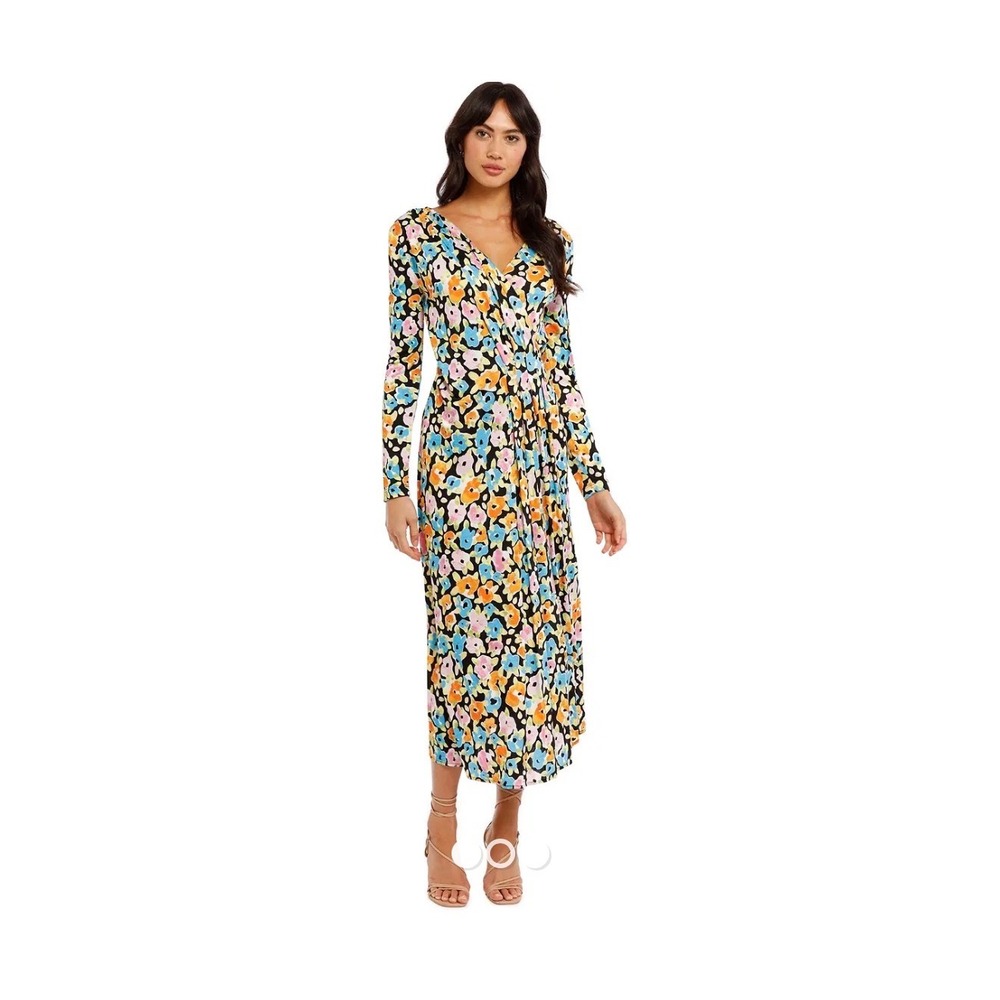 Stine Goya Lola Jersey Knit midi dress watercolor‎ floral XL resort wedding